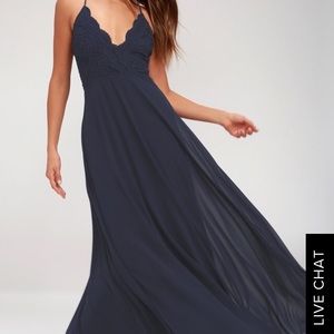 Madalyn Navy Blue Lace Maxi Dress